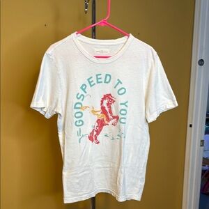 Imogene and Willie Red and White Short Sleeve Tees with Graphic Design Godspeed